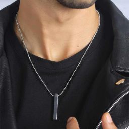 bold by priyaasi Cuboid Drop Silver-Plated Chain image 2