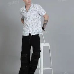 Shein Casual Lapel Collar Short Sleeve Paisley Print Shirt-image-61
