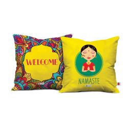 indigifts Set of 2 Graphic Print Cushion Covers 12" x 12" image 2