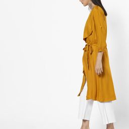 style quotient Open-Front Longline Shrug with Tie-Up image 2