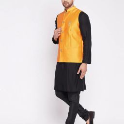 even Embroidered Nehru Jacket with Patch Pockets image 2