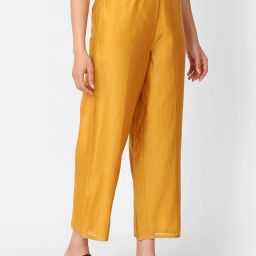 fabindia Cotton Palazzos with Drawstring Waist image 2