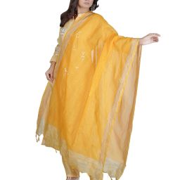tani bana Floral Print Dupatta with Tassels image 2