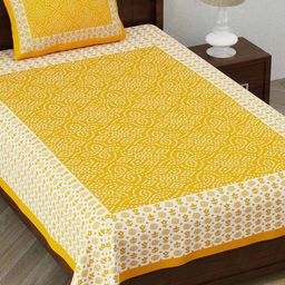 uniqchoice Geometric Print Single Size Bedsheet with Pillow Cover image 2