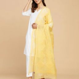 fabindia Embroidered Dupatta with Tassels image 2
