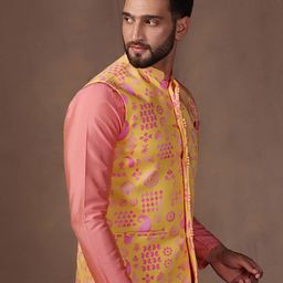 kisah Men Regular Fit Nehru Jacket with Patch Pockets image 2