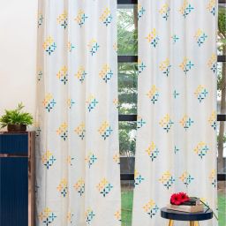 urban space Set of 2 Floral Print Window Curtains image 2