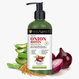 soulflower Onion Biotin Shampoo with Aloevera & Plant Keratin Restore Shine & Smoothness image 2