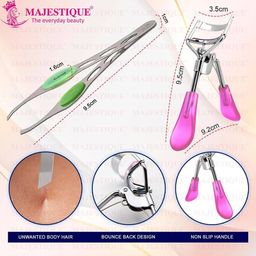 majestique Eyelash Curler with Slant Tip Tweezer Suitable for All Eye Shapes image 2