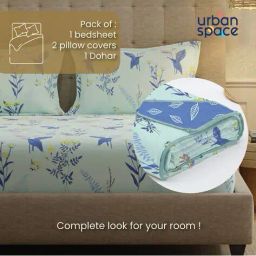 urban space Printed Double Bedsheet Dohar Set with Pillow Covers image 2