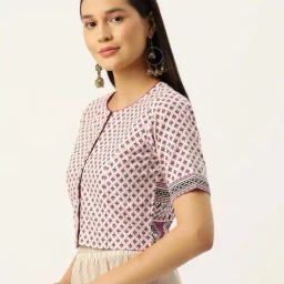 indie picks Floral Print Front-Open Blouse image 2