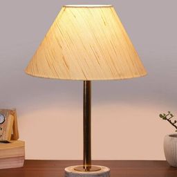 devansh Jute Table Lamp with Wooden Base image 2