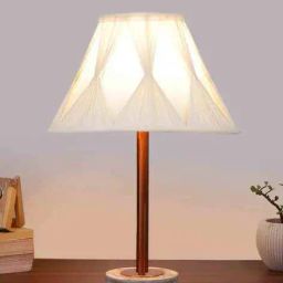 devansh Vintage Curtain Pleated Table Lamp with Shade image 2