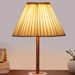 devansh Vintage Straight Pleated Table Lamp with Shade image 2