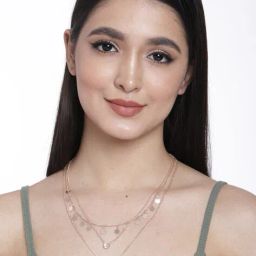 kord store Set of 2 Rose Gold-Plated Layered Chain Pendants image 2