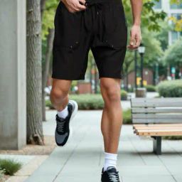 Shein Activewear Elasticated Drawstring Waist Length Track Shorts image 1