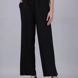 Shein Full Length Elasticated Drawstring Waist Wide Track Pants-image-43