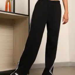 Shein Full Length Contrast Stripes Ribbed TrackPants-image-26