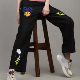 Shein Ankle Length Graphic Print Jeans with Pockets-image-26