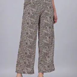 Shein Party Elasticated Waist High Rise Animal Print Loose Fit Pants-image-64