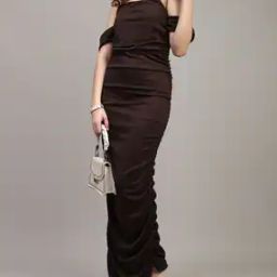 Shein Strapless Attached Sleeve Ruched Bodycon Dress-image-25