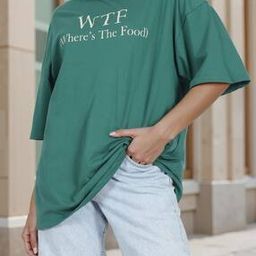 Shein Drop-Shoulder Typographic Chest Print Oversized Fit Tshirt-image-93