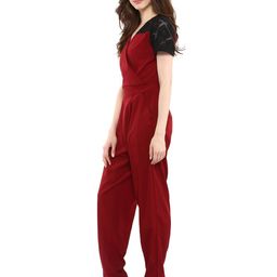 la zoire Solid V-neck Jumpsuit image 3