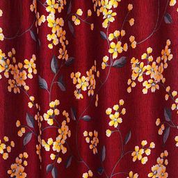 cortina eyelet curtain Set of 2 Floral Printed Window Curtains image 3