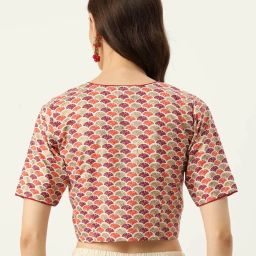 indie picks Geometric Print Front-Open Blouse image 3