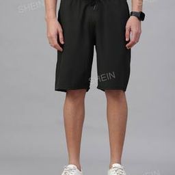Shein Elasticated Drawstring Waist Track Shorts with Pockets-image-34