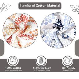 divine casa Set of 2 144 TC Floral Print Combo Single Bedsheets with 2 Pillow Covers image 3