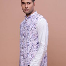 showoff Men Printed Slim Fit Nehru Jacket image 3