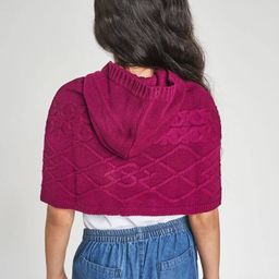 global desi Hooded Poncho with Button Closure image 3