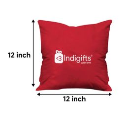 indigifts Typographic Print Square Cushion with Mug image 3