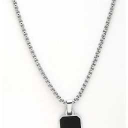 nvr Men Silver-Plated Chain with Stone-Studed Pendant image 3