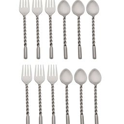 vareesha Set of 12 Spoons & Forks  with Twisted Handle image 3