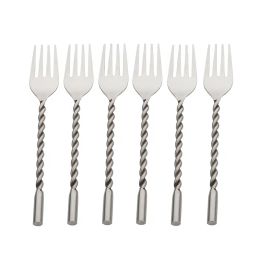 vareesha Set of 6 Forks with Matt Finish Twisted Handle image 3