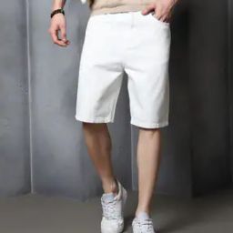 Shein Knee Length Denim Shorts With Pockets-image-71