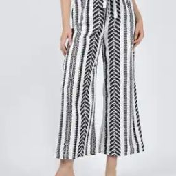 Shein Ankle Length High Rise Geometric Print Flared Fit Palazzo-image-48
