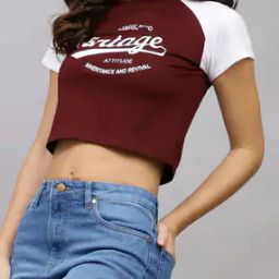 Shein Raglan Short Sleeve Typographic Print Fitted Crew Top-image-74