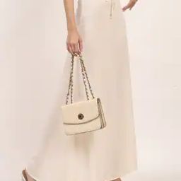Shein Lace Trim Waist Maxi A-Line Skirt with Side Zip-image-83