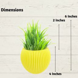 akaar Set of 2 Ribbed Pots with Artificial Fern Plants image 3