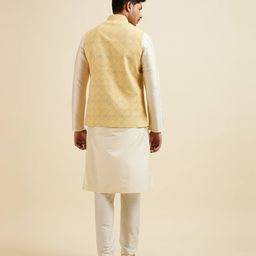 manyavar Men Embroidered Nehru Jacket with Button-Closure image 3