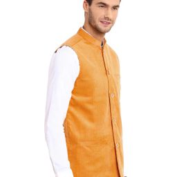 even Textured Nehru Jacket with Insert Pockets image 3