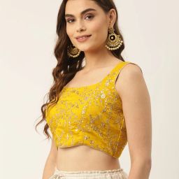 niharikaa designer studio Embellished Back-Open Blouse image 3