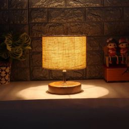 devansh Wooden Table Lamp with Jute Shade image 3