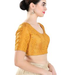 vamas Front-Open Blouse with Woven Motifs image 3