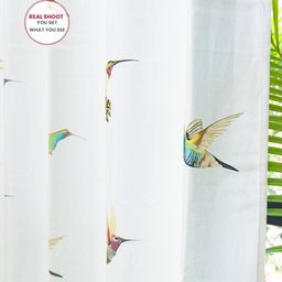 urban space Set of 2 Bird Print Window Curtains image 3