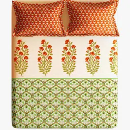 stellar home 120 TC Double Size Bedsheet With 2 Pillow Covers image 3