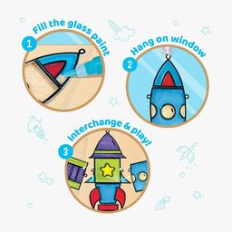 imagimake Art Rocket Glass Painting Craft Set image 3